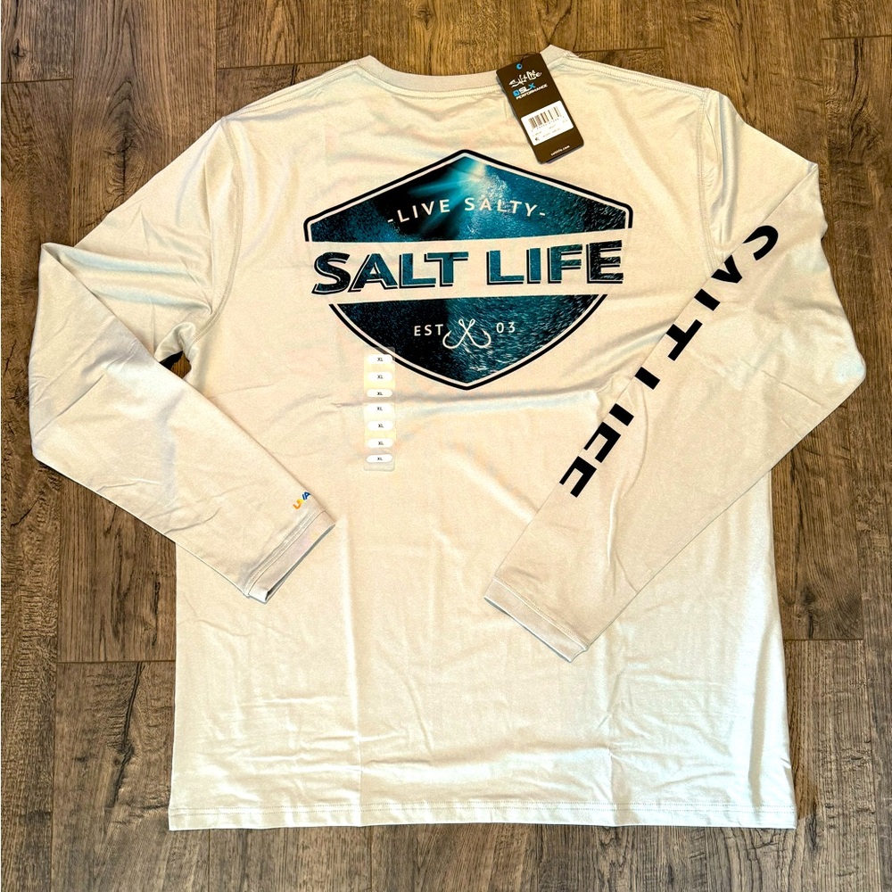 Salt Life Men's Light Grey Long Sleeve UV Shirt